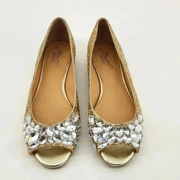 JEWEL BADGLEY MISCHKA GLITTER PEEP -TOE FLATS - Picture 5 of 8